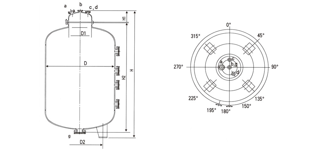 Vertical F Type Glass Lined Storage Tank