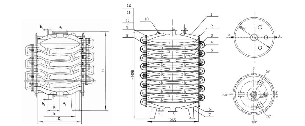 Disk Type Glass Lined Condenser