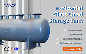 Horizontal Glass Lined Storage Tank 