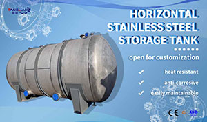 2000L Horizontal Stainless Steel Storage Tank chemical equipment Receiving tank